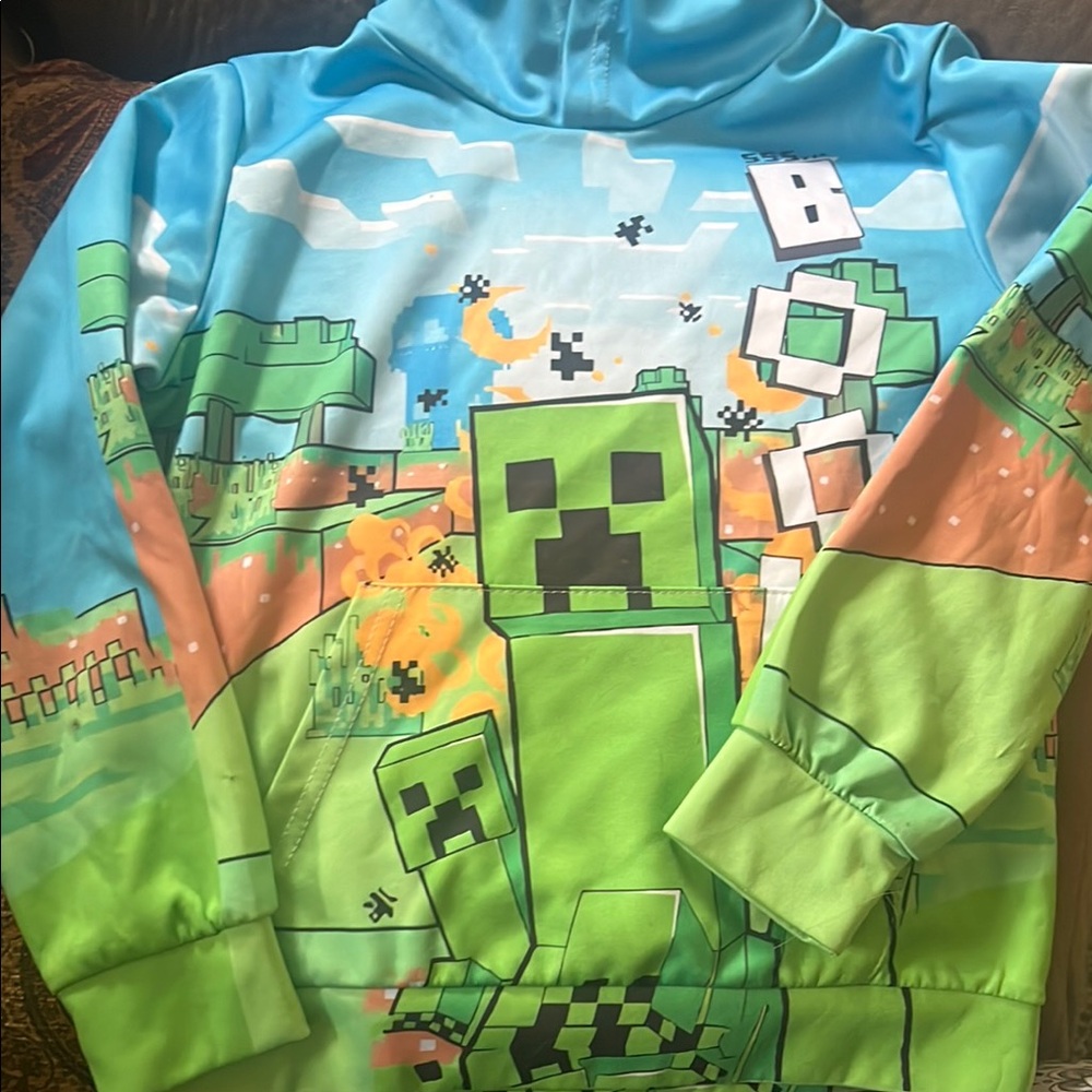 Minecraft Kids Green Graphic Hoodie